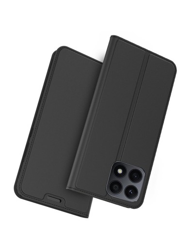 Калъф от еко кожа тип портмоне за Honor X8a - черен