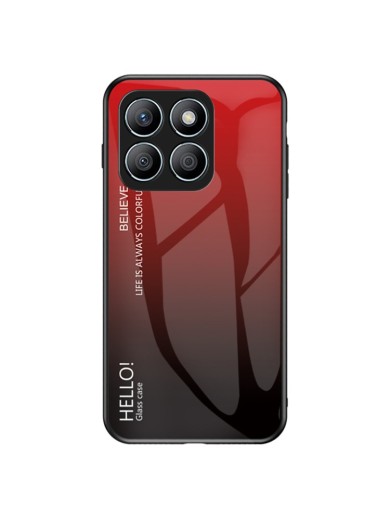 Предпазен гръб от закалено стъкло за Honor X8b - червен Предпазен гръб от закалено стъкло за Honor X8b - червен