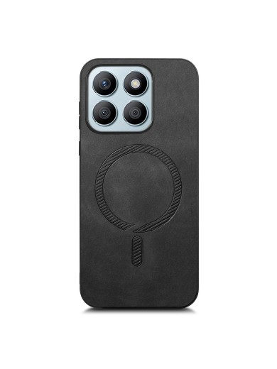 Предпазен гръб от еко кожа съвместим с MagSafe за Honor X8b - черен Предпазен гръб от еко кожа съвместим с MagSafe за Honor X8b - черен