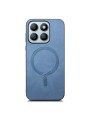 Предпазен гръб от еко кожа съвместим с MagSafe за Honor X8b - син