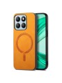 Предпазен гръб от еко кожа съвместим с MagSafe за Honor X8b - жълт