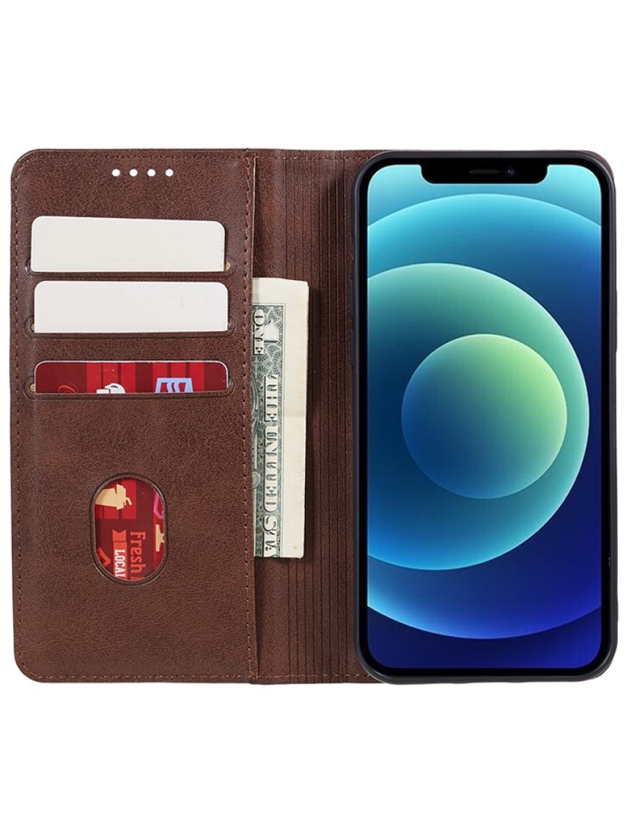 Калъф от еко кожа тип портмоне за Honor X8b - кафяв