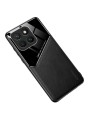 Предпазен гръб с покритие от еко кожа за Honor X8c - черен