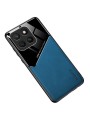 Предпазен гръб с покритие от еко кожа за Honor X8c - син
