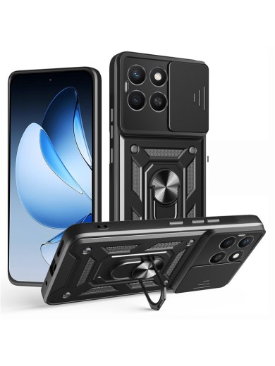 Удароустойчив предпазен гръб за Honor X8c - черен Удароустойчив предпазен гръб за Honor X8c - черен