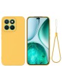 Предпазен удароустойчив силиконов гръб с каишка за Honor X8c - жълт