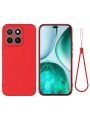 Предпазен удароустойчив силиконов гръб с каишка за Honor X8c - червен