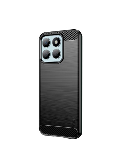 Мек предпазен гръб с текстура на карбонови влакна за Honor X8c - черен Мек предпазен гръб с текстура на карбонови влакна за Honor X8c - черен