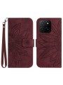 Калъф от еко кожа тип портмоне за Honor X8c - червен