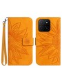 Калъф от еко кожа тип портмоне за Honor X8c - жълт