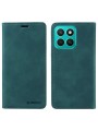 Калъф от еко кожа тип портмоне с RFID  блокираща технология за Honor X8c - зелен