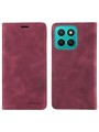 Калъф от еко кожа тип портмоне с RFID  блокираща технология за Honor X8c - червен