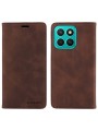 Калъф от еко кожа тип портмоне с RFID  блокираща технология за Honor X8c - кафяв