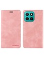Калъф от еко кожа тип портмоне с RFID  блокираща технология за Honor X8c - розов