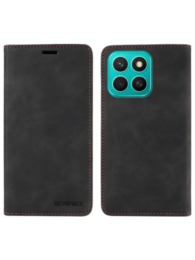 Калъф от еко кожа тип портмоне с RFID блокираща технология за Honor X8c - черен Калъф от еко кожа тип портмоне с RFID блокираща технология за Honor X8c - черен