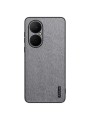 Удароустойчив гръб от еко кожа с дървесна текстура за Huawei Enjoy 80 - сив