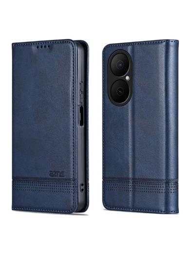 Калъф от еко кожа тип портмоне за Huawei Enjoy 80 - син
