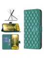 Калъф от еко кожа за Huawei Mate 60 Pro с ромбовидни шарки, тип портмоне - зелен