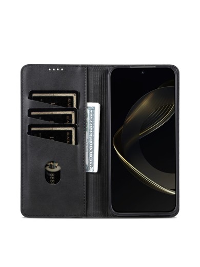 Калъф от еко кожа тип портмоне за Huawei Mate 80 Pro Max - черен