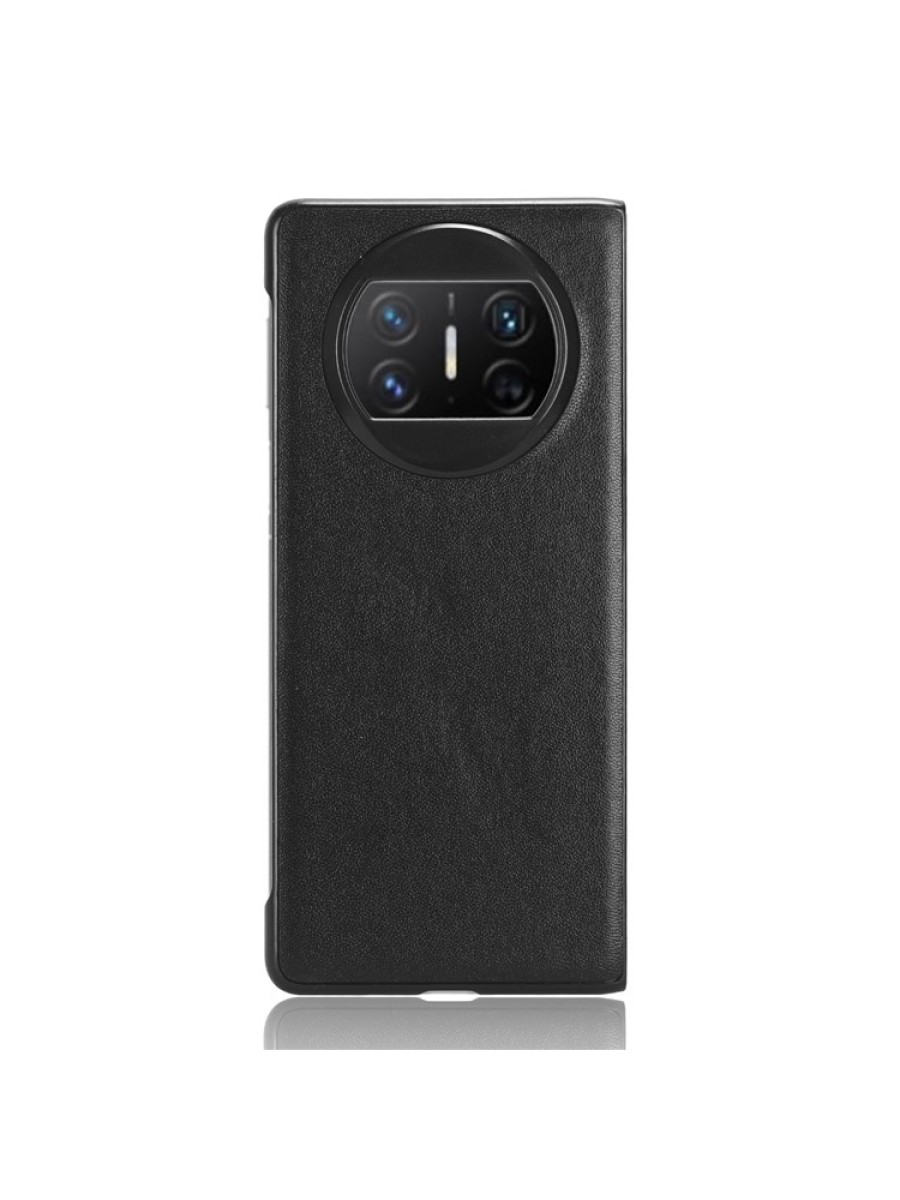 Удароустойчив предпазен гръб от еко кожа за Huawei Mate X3 - черен