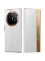 Калъф от еко кожа с функция за автоматично събуждане за Huawei Mate X6 - бял и златист