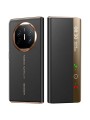 Калъф от еко кожа с функция за автоматично събуждане за Huawei Mate X6 - черен и златист