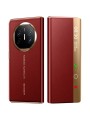 Калъф от еко кожа с функция за автоматично събуждане за Huawei Mate X6 - червен и златист