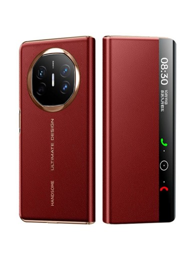 Калъф от еко кожа с функция за автоматично събуждане за Huawei Mate X6 - червен Калъф от еко кожа с функция за автоматично събуждане за Huawei Mate X6 - червен
