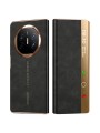 Калъф от еко кожа с функция за автоматично събуждане за Huawei Mate X6 - черен и златист и златист