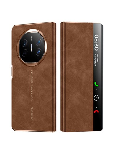 Калъф от еко кожа с функция за автоматично събуждане за Huawei Mate X6 - кафяв Калъф от еко кожа с функция за автоматично събуждане за Huawei Mate X6 - кафяв