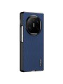 Удароустойчив калъф от еко кожа  с дървесна текстура за Huawei Mate X6 - син