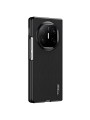 Удароустойчив калъф от еко кожа  с дървесна текстура за Huawei Mate X6 - черен