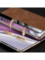 Калъф от еко кожа с функция за автоматично събуждане за Huawei Mate X6 - черен и златист и златист