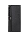 Предпазен гръб от естествена телешка кожа за Huawei Mate Xs 2 - черен