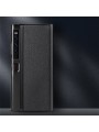 Предпазен гръб от естествена телешка кожа за Huawei Mate Xs 2 - черен