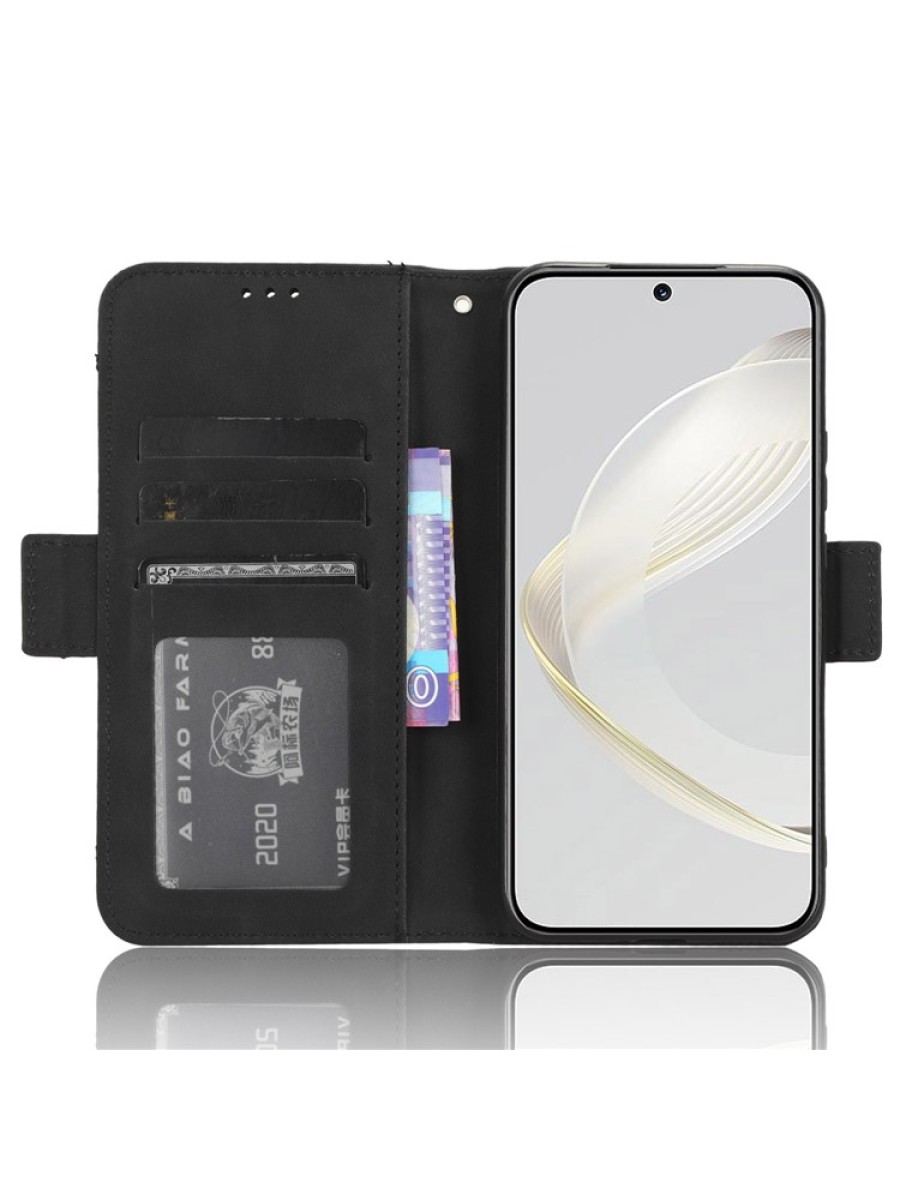 Калъф от еко кожа тип портмоне за Huawei nova 11 - черен