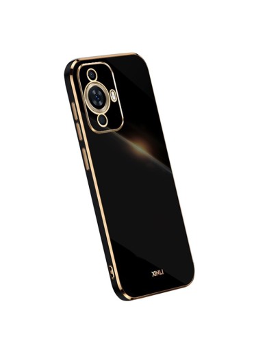 Предпазен удароустойчив гръб с галванизирана рамка за Huawei nova 11 Pro - черен