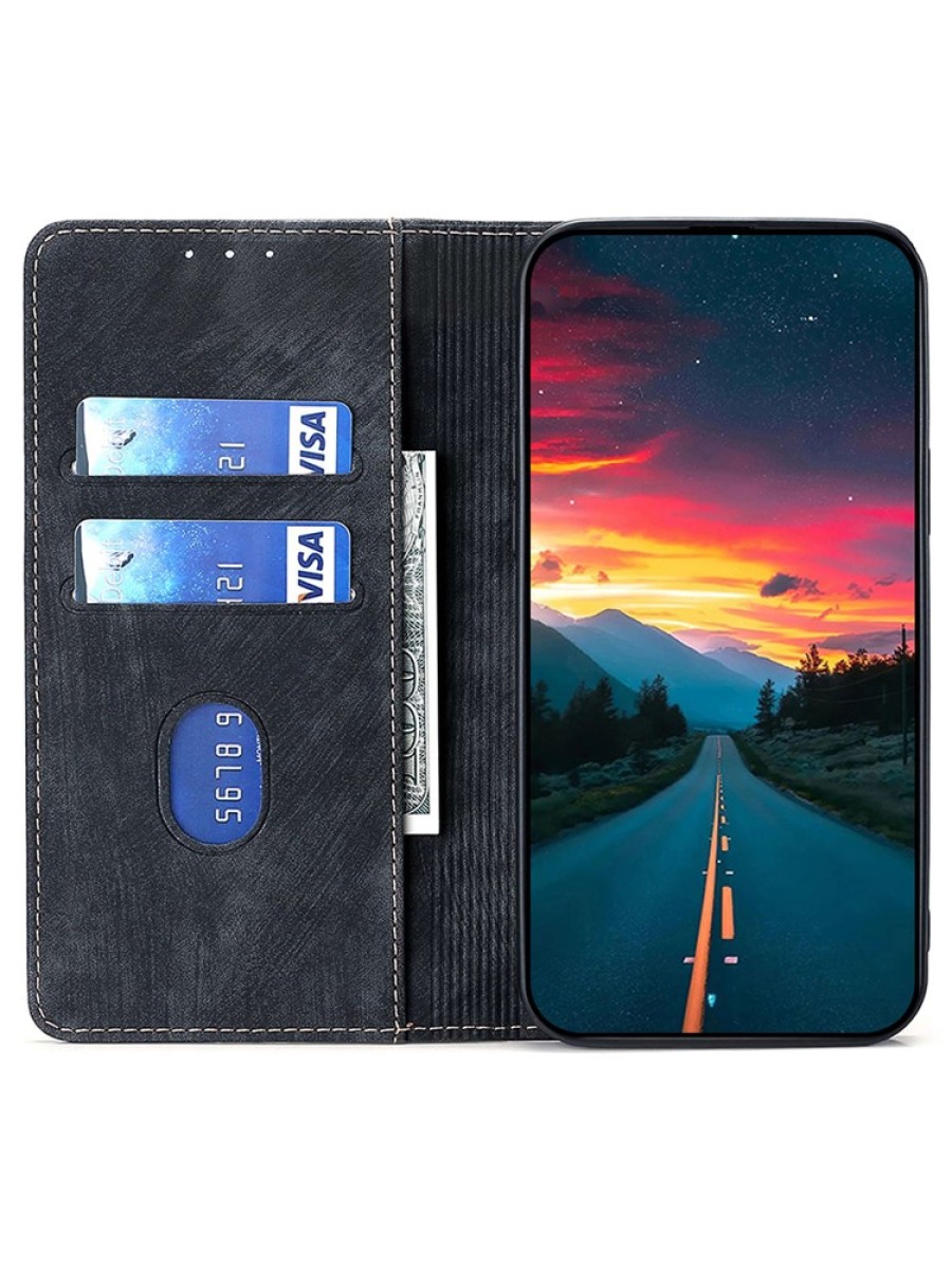 Калъф от еко кожа тип портмоне с RFID блокиране за Huawei nova 11 Ultra - черен