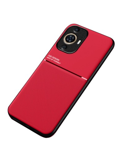Гръб с покритие от еко кожа за Huawei nova 12 Lite - червен
