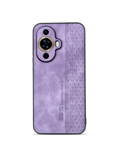 Противоплъзгащ се тънък гръб от еко кожа за Huawei nova 12 Lite - лилав