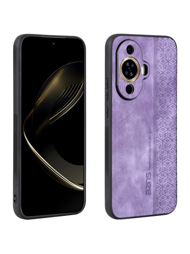 Противоплъзгащ се тънък гръб от еко кожа за Huawei nova 12 Lite - лилав
