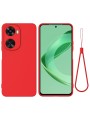 Предпазен удароустойчив силиконов гръб с каишка за Huawei Nova 12 SE - червен