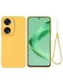 Предпазен удароустойчив силиконов гръб с каишка за Huawei Nova 12 SE - жълт