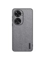 Удароустойчив гръб от еко кожа  с дървесна текстура за Huawei nova 12 SE - сив