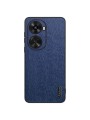 Удароустойчив гръб от еко кожа  с дървесна текстура за Huawei nova 12 SE - син