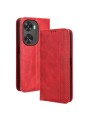 Калъф от еко кожа с ретро текстура тип портмоне за Huawei nova 12 SE - червен