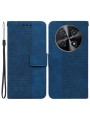 Калъф от еко кожа с геометрични шарки тип портмоне за Huawei nova 12i - син