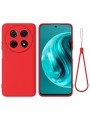 Предпазен удароустойчив силиконов гръб с каишка за Huawei nova 12i - червен
