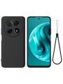Предпазен удароустойчив силиконов гръб с каишка за Huawei nova 12i - черен