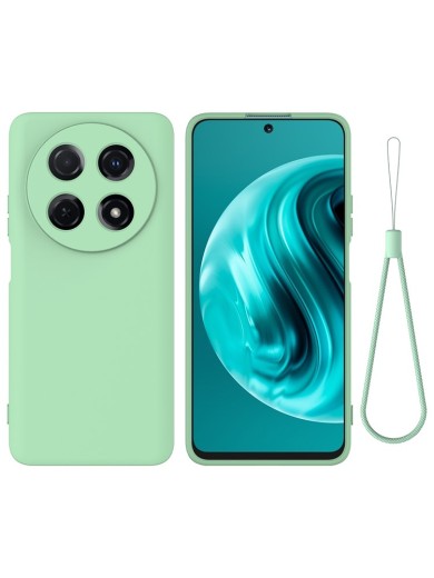 Предпазен удароустойчив силиконов гръб с каишка за Huawei nova 12i - зелен